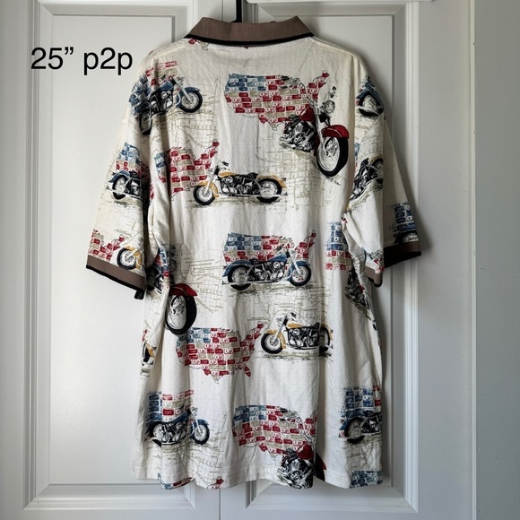 American Summer Motorcycle Textured Cotton Polo - Picture 6 of 7